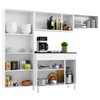 Cozinha de Aço Completa Diamante 14 Portas 3 Gavetas com Vidro Branco 818470 - Telasul