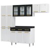Cozinha de Aço Completa Diamante 14 Portas 3 Gavetas com Vidro Branco/Preto 818470 - Telasul