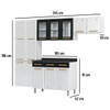 Cozinha de Aço Completa Diamante 14 Portas 3 Gavetas com Vidro Branco/Preto 818470 - Telasul