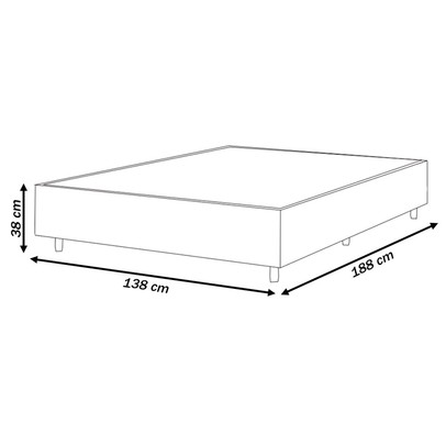 Base de Cama Box Casal Zeus Veludo Preto 26781 - Vian