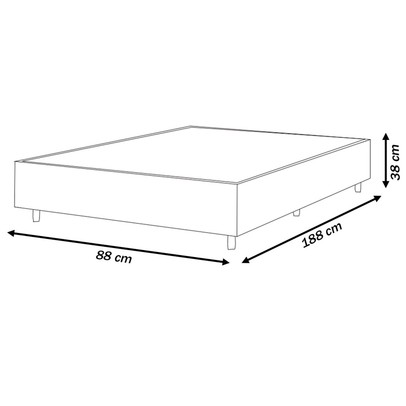 Base de Cama Box Solteiro Zeus Creme 26783 - Vian