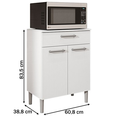 Armário de Cozinha Diamante 2 Portas 1 Gaveta Branco - Kits Paraná