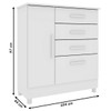 Cômoda Chicago 1 Porta 4 Gavetas Neve 13558 - Tcil Móveis