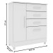 Cômoda Chicago 1 Porta 4 Gavetas Neve 13558 - Tcil Móveis