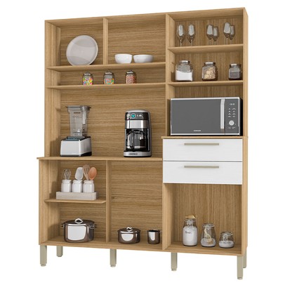 Cozinha Compacta Montesa 6 Portas 2 Gavetas Freijó/Supremo - Kits Paraná