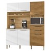 Cozinha Compacta Montesa 6 Portas 2 Gavetas Ripado 3d Freijó/Supremo - Kits Paraná