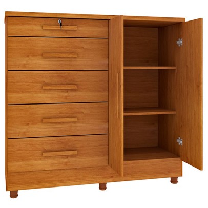 Cômoda Istambul 2 Portas 5 Gavetas Cinamomo - Tcil Móveis