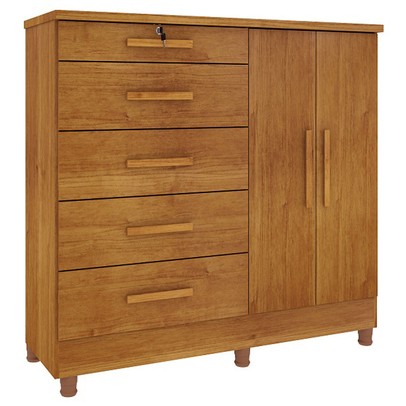 Cômoda Istambul 2 Portas 5 Gavetas Cinamomo - Tcil Móveis