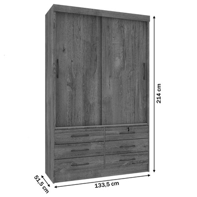 Guarda-Roupa Casal Chicago 2 Portas 6 Gavetas Neve - Tcil Móveis