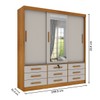 Guarda-Roupa Casal Chicago 3 Portas 9 Gavetas com Espelho Cinamomo/Off White - Tcil Móveis