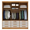Guarda-Roupa Casal Chicago 3 Portas 9 Gavetas com Espelho Cinamomo/Off White - Tcil Móveis