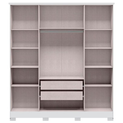 Guarda-Roupa Solteiro Mônaco 4 Portas 2 Gavetas Branco - Mx Móveis