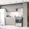 Cozinha Completa Campanele 9 Portas 3 Gavetas Castanho/Cinza - Politorno