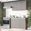 Cozinha Compacta Campanele 6 Portas 3 Gavetas Castanho/Cinza - Politorno