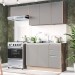 Cozinha Compacta Campanele 6 Portas 3 Gavetas Castanho/Cinza - Politorno