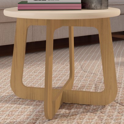 Mesa de Centro Jasmin 100% Mdf Off White/Carvalho - Artely Móveis