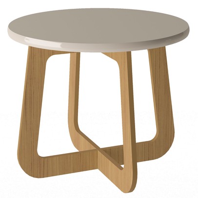 Mesa de Centro Jasmin 100% Mdf Off White/Carvalho - Artely Móveis