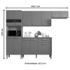 Cozinha Compacta Versalhes 12 Portas 1 Gaveta com Vidro Freijo/Gris - Kits Paraná