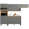 Cozinha Compacta Versalhes 12 Portas 1 Gaveta com Vidro Freijo/Gris - Kits Paraná