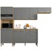 Cozinha Compacta Versalhes 12 Portas 1 Gaveta com Vidro Freijo/Gris - Kits Paraná