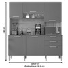 Cozinha Compacta Ferrara 6 Portas 2 Gavetas Ripado 3d Nogueira/Off White - Kits Paraná