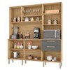 Cozinha Compacta Ferrara 6 Portas 2 Gavetas Freijó/Gris - Kits Paraná