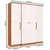 Guarda-Roupa Casal Miami 4 Portas 2 Gavetas Off White Nogueira - Doripel Móveis