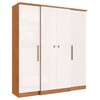 Guarda-Roupa Casal Miami 4 Portas 2 Gavetas Off White Nogueira - Doripel Móveis