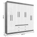 Guarda-Roupa de Casal Las Vegas 8 Portas 4 Gavetas Branco - Doripel