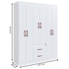 Guarda-Roupa de Solteiro Montevidéu 6 Portas 2 Gavetas Branco - Doripel