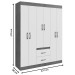 Guarda-Roupa de Solteiro Montevidéu 6 Portas 2 Gavetas Branco - Doripel