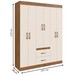 Guarda-Roupa de Solteiro Montevidéu 6 Portas 2 Gavetas Off White Nogueira - Doripel