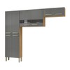 Cozinha Compacta Nala 8 Portas com Vidro Freijó/Griss - Kits Paraná