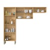 Cozinha Compacta Nala 8 Portas com Vidro Freijó/Griss - Kits Paraná