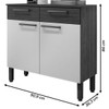Balcão de Cozinha Nala 2 Portas 2 Gavetas Ripado 3d Nogueira/Off White - Kits Paraná
