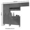 Cozinha Compacta Nala 10 Portas 2 Gavetas com Vidro Freijó/Gris - Kits Paraná