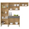 Cozinha Compacta Nala 10 Portas 2 Gavetas com Vidro Freijó/Gris - Kits Paraná