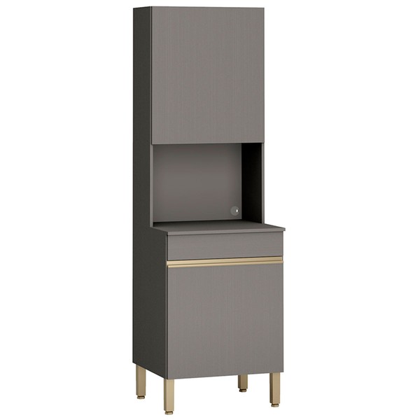 Paneleiro Line 2 Portas 3 Prateleiras Gris - Kits Paraná