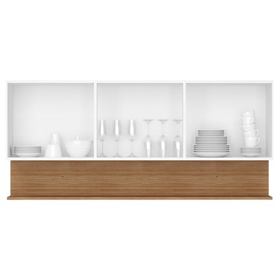 Armário Aéreo Cozinha Line 3 Portas Supremo/Freijó - Kits Paraná