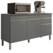 Balcão de Cozinha Line 150 Cm 3 Portas 1 Gaveta Gris - Kits Paraná