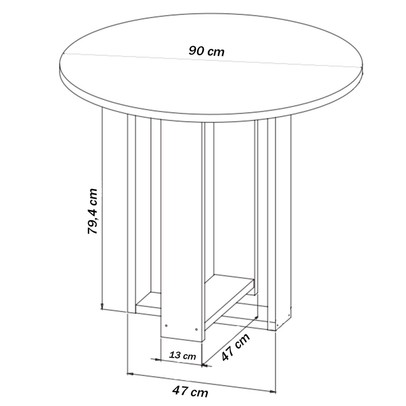 Mesa de Jantar 4 Lugares Bebel Mel/Blonde/Nude 27066 - Viero Móveis