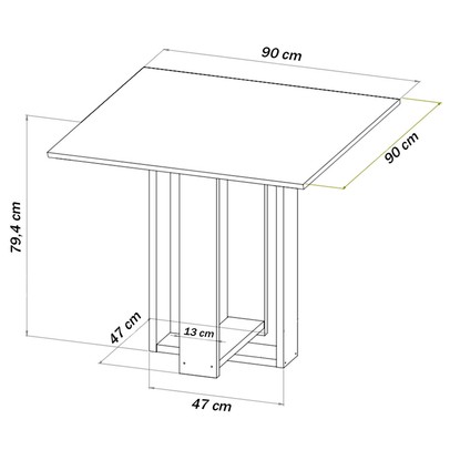 Mesa de Jantar 4 Lugares Bebel Mel/Blonde/Nude - Viero Móveis