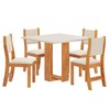 Mesa de Jantar 4 Lugares Bebel Mel/Blonde/Nude - Viero Móveis
