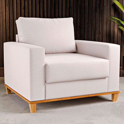 Poltrona Itália Linho Amêndoa - Vian