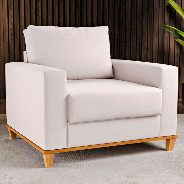 Poltrona Itália Linho Amêndoa - Vian