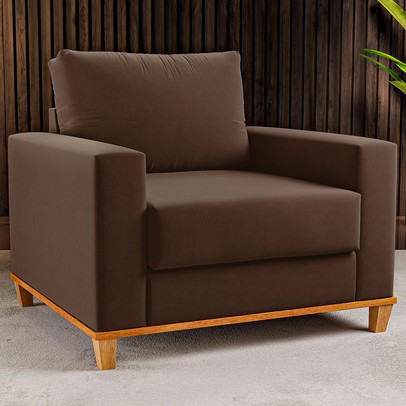 Poltrona Itália Veludo Bombom - Vian