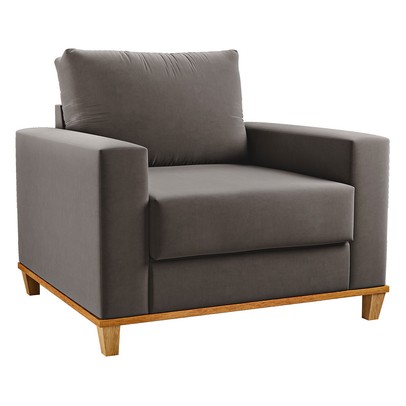 Poltrona Itália Veludo Grafite - Vian