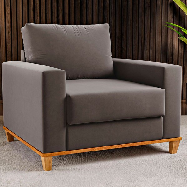 Poltrona Itália Veludo Grafite - Vian