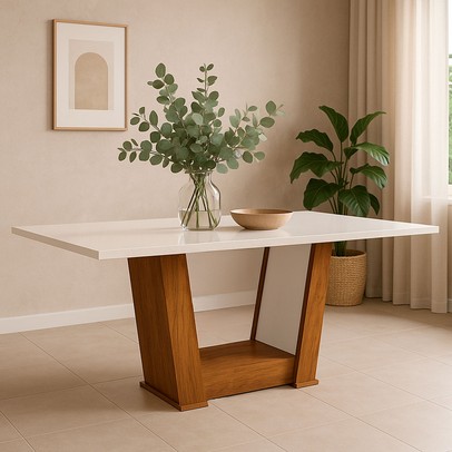 Mesa de Madeira 6 Lugares Helena Imbuia - Pnr Móveis