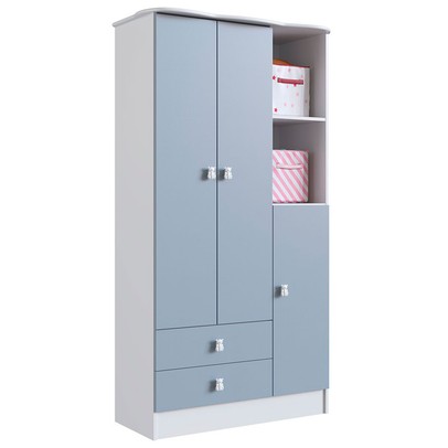 Guarda-Roupa Infantil 3 Portas 2 Gavetas Azul 1410 - Percasa